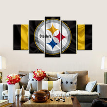 Load image into Gallery viewer, Pittsburgh Steelers Fabric Flag Look 5 Pieces Painting Canvas