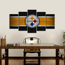 Load image into Gallery viewer, Pittsburgh Steelers Wooden Look Wall Canvas 1