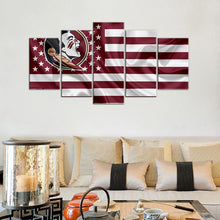 Load image into Gallery viewer, Florida State Seminoles Football American Flag Canvas
