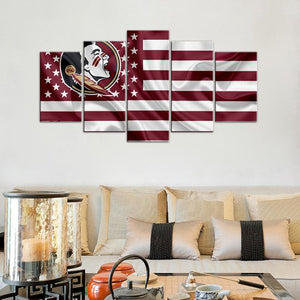 Florida State Seminoles Football American Flag Canvas