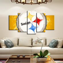 Load image into Gallery viewer, Pittsburgh Steelers Paint Splash Look 5 Pieces Painting Canvas