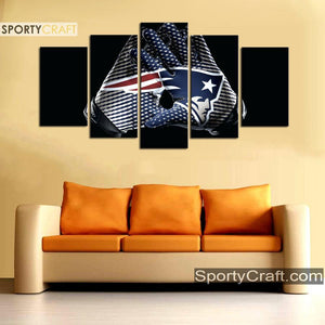 New England Patriots Gloves Wall Canvas