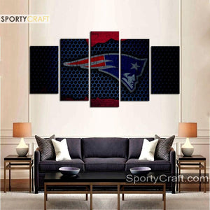 New England Patriots Metal Style Wall Canvas