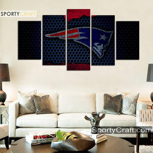 New England Patriots Metal Style Wall Canvas