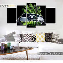 Load image into Gallery viewer, Seattle Sea Hawks Gloves 5 Pieces Canvas Canvas