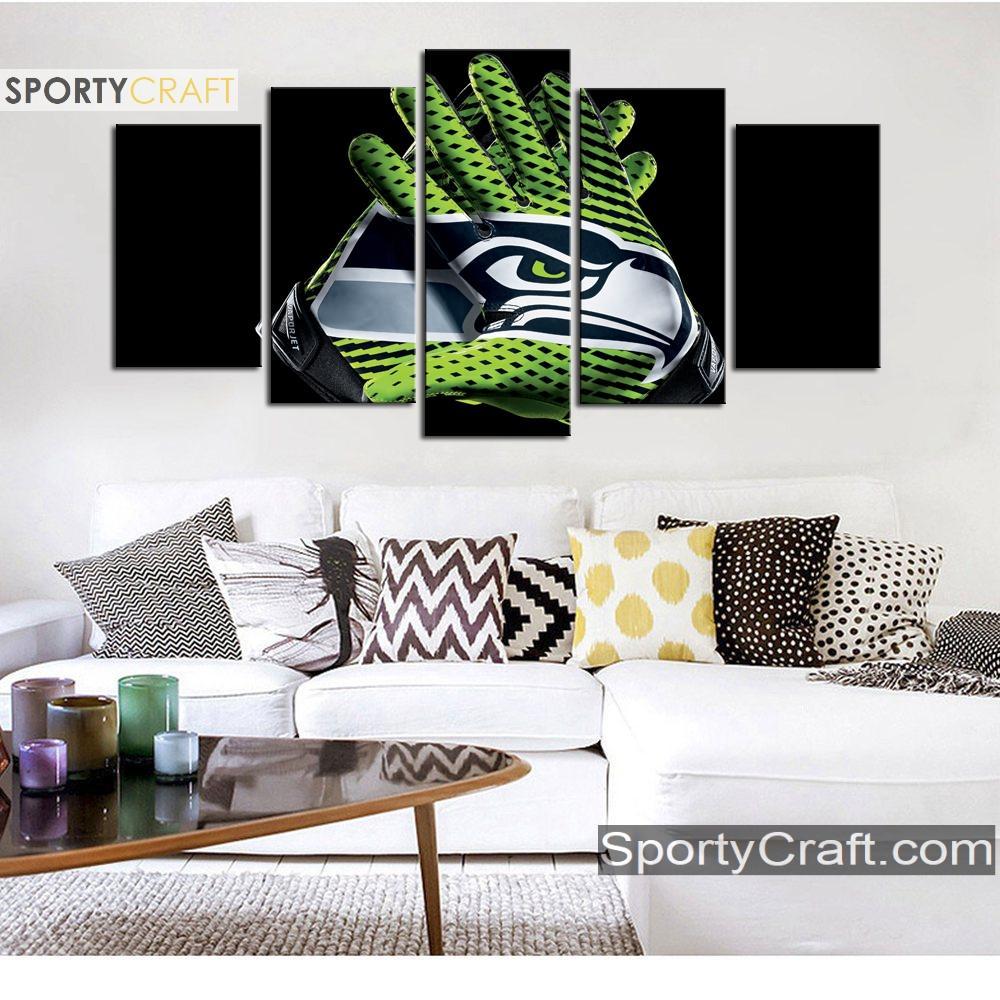 Seattle Sea Hawks Gloves 5 Pieces Canvas Canvas