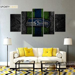 Seattle Sea Hawks Rock Style 5 Pieces Canvas Canvas