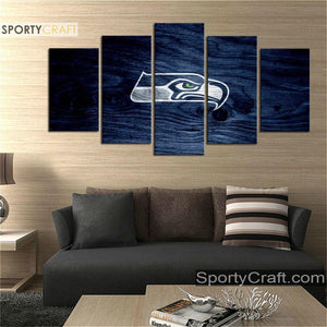 Seattle Sea Hawks Wooden 5 Pieces Canvas Canvas