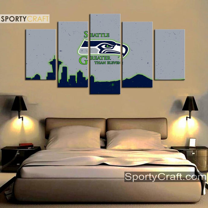 Seattle Sea Hawks Grayish 5 Pieces Canvas Canvas