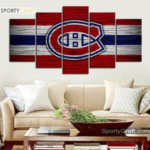 Montreal Canadiens Wooden Style Canvas