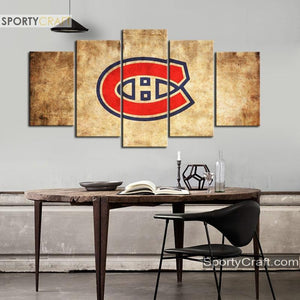 Montreal Canadiens Burned Style Canvas