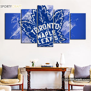 Toronto Maple Leafs Ice Art 5 Pieces Art Canvas 1