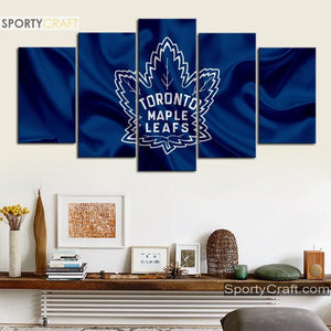 Toronto Maple Leafs Fabric 5 Pieces Art Canvas 2