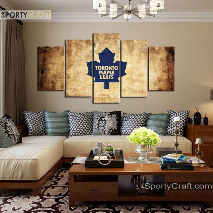 Toronto Maple Leafs Burned 5 Pieces Painting Canvas
