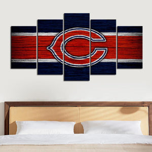 Chicago Bears Wooden Style Wall Canvas 1