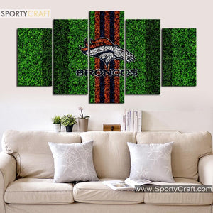 Denver Broncos Grass Field Canvas