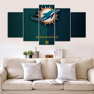 Miami Dolphins Leather Style Canvas