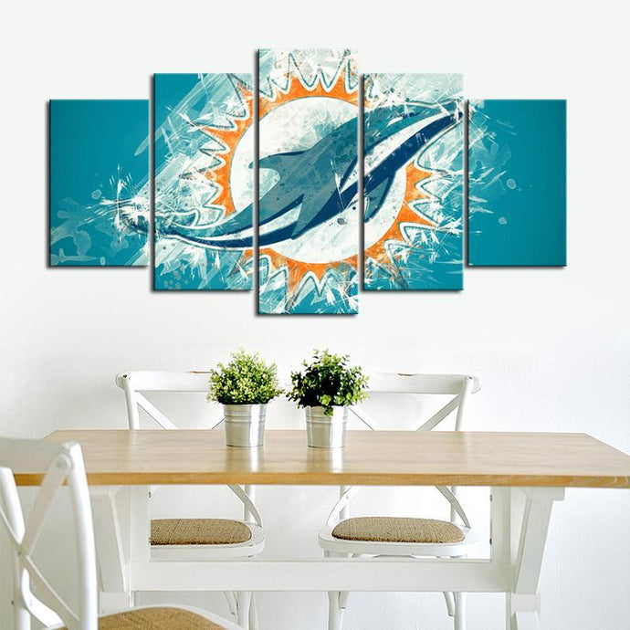 Miami Dolphins Paint Style Canvas