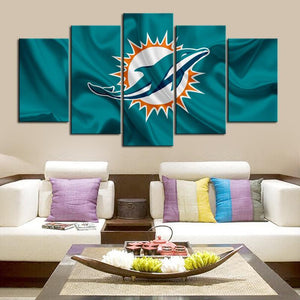 Miami Dolphins Fabric Look Canvas
