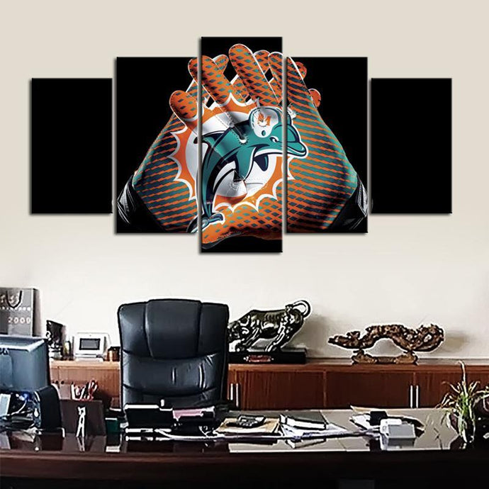 Miami Dolphins Gloves Look Canvas