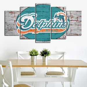 Miami Dolphins Rough Wall Canvas