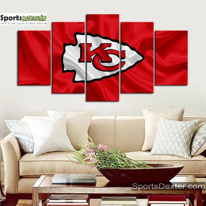 Kansas City Chiefs Flag Look Wall Canvas 1
