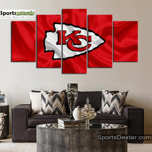 Kansas City Chiefs Flag Look Wall Canvas 1