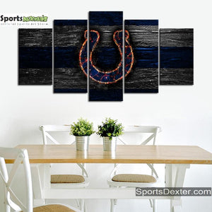Indianapolis Colts Fire Burning Wall Canvas
