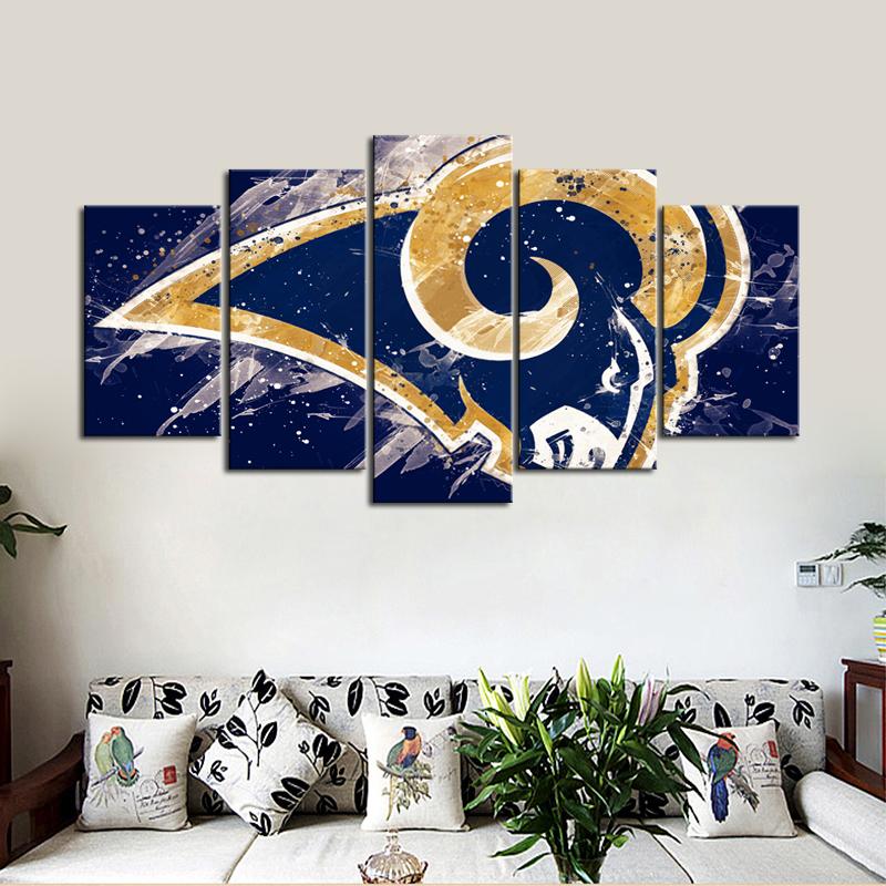 Los Angeles Rams Paint Splash Wall Canvas