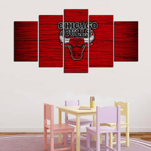 Load image into Gallery viewer, Chicago Bulls Wooden Style Wall Canvas