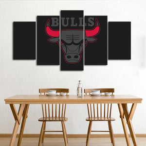 Chicago Bulls Black Wall Canvas