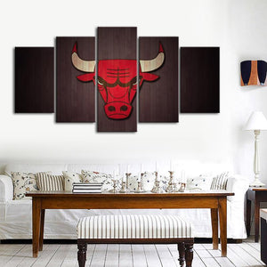 Chicago Bulls Wood Look Wall Canvas