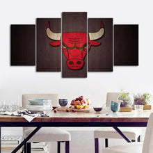 Load image into Gallery viewer, Chicago Bulls Wood Look Wall Canvas