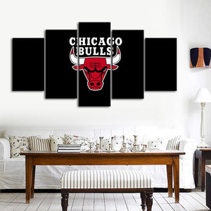 Chicago Bulls Clean Black Canvas