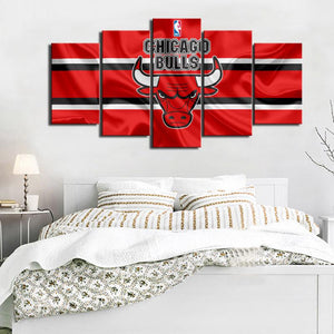Chicago Bulls Flag Style Wall Canvas