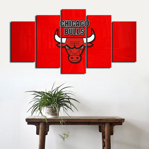 Chicago Bulls Clean Red Wall Canvas