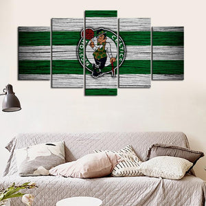 Boston Celtics Wooden Look Wall Canvas