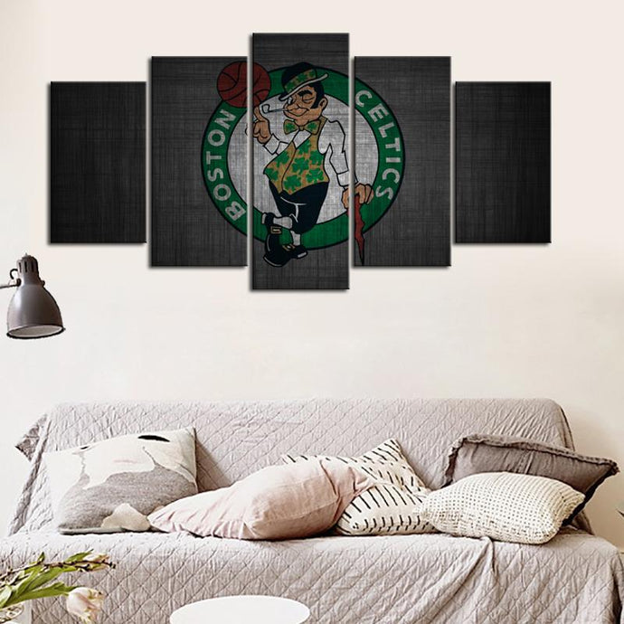 Boston Celtics Grayish Wall Canvas