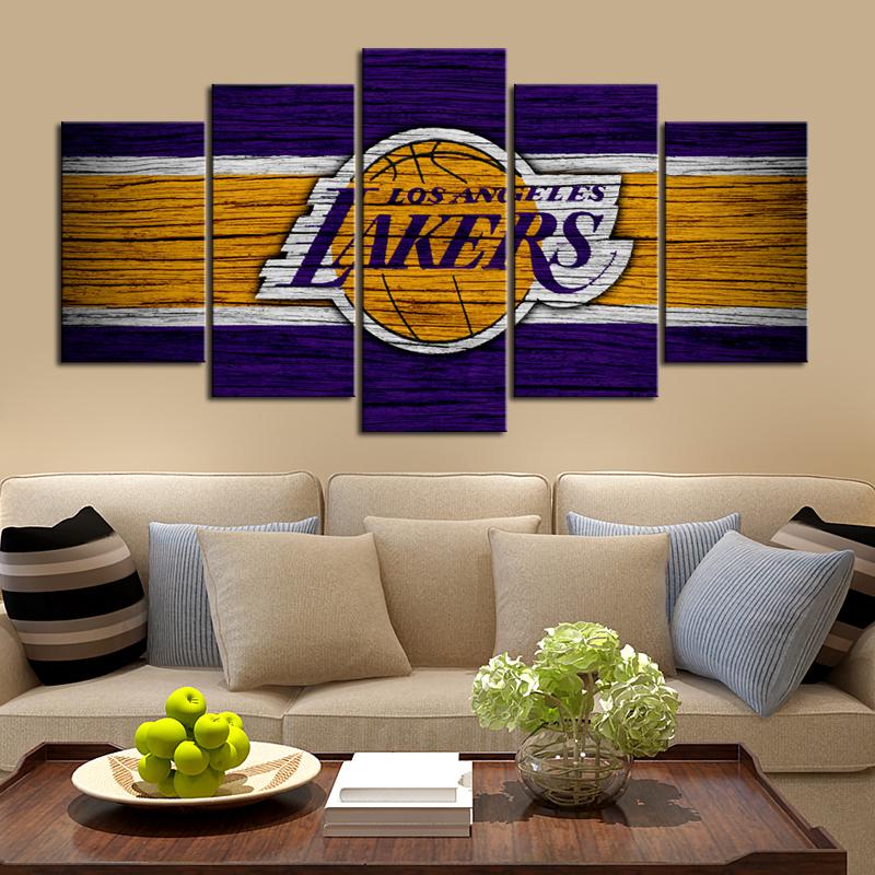 Los Angeles Lakers Wooden Style Canvas