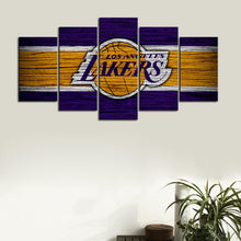 Load image into Gallery viewer, Los Angeles Lakers Wooden Style Canvas