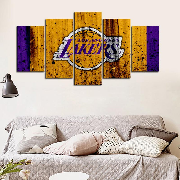 Los Angeles Lakers Rough Look Canvas