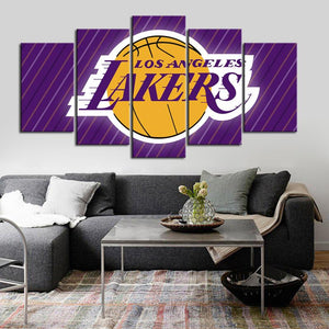 Los Angeles Lakers Line Texture Canvas