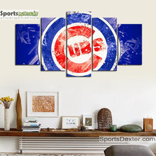 Load image into Gallery viewer, Chicago Cubs Paint Splash Canvas