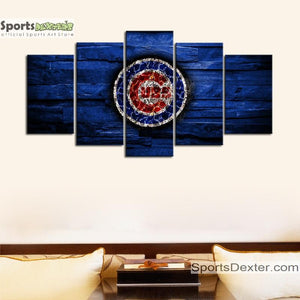 Chicago Cubs Wooden Rock Canvas