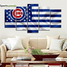 Load image into Gallery viewer, Chicago Cubs American Flag Canvas