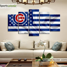 Load image into Gallery viewer, Chicago Cubs American Flag Canvas