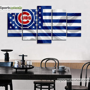 Chicago Cubs American Flag Canvas
