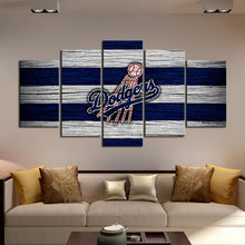 Load image into Gallery viewer, Los Angeles Dodgers Wooden Look Canvas