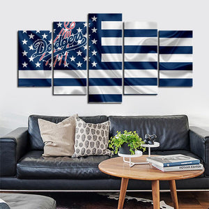 Los Angeles Dodgers American Flag Canvas