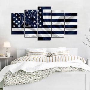 New York Yankees American Flag Canvas